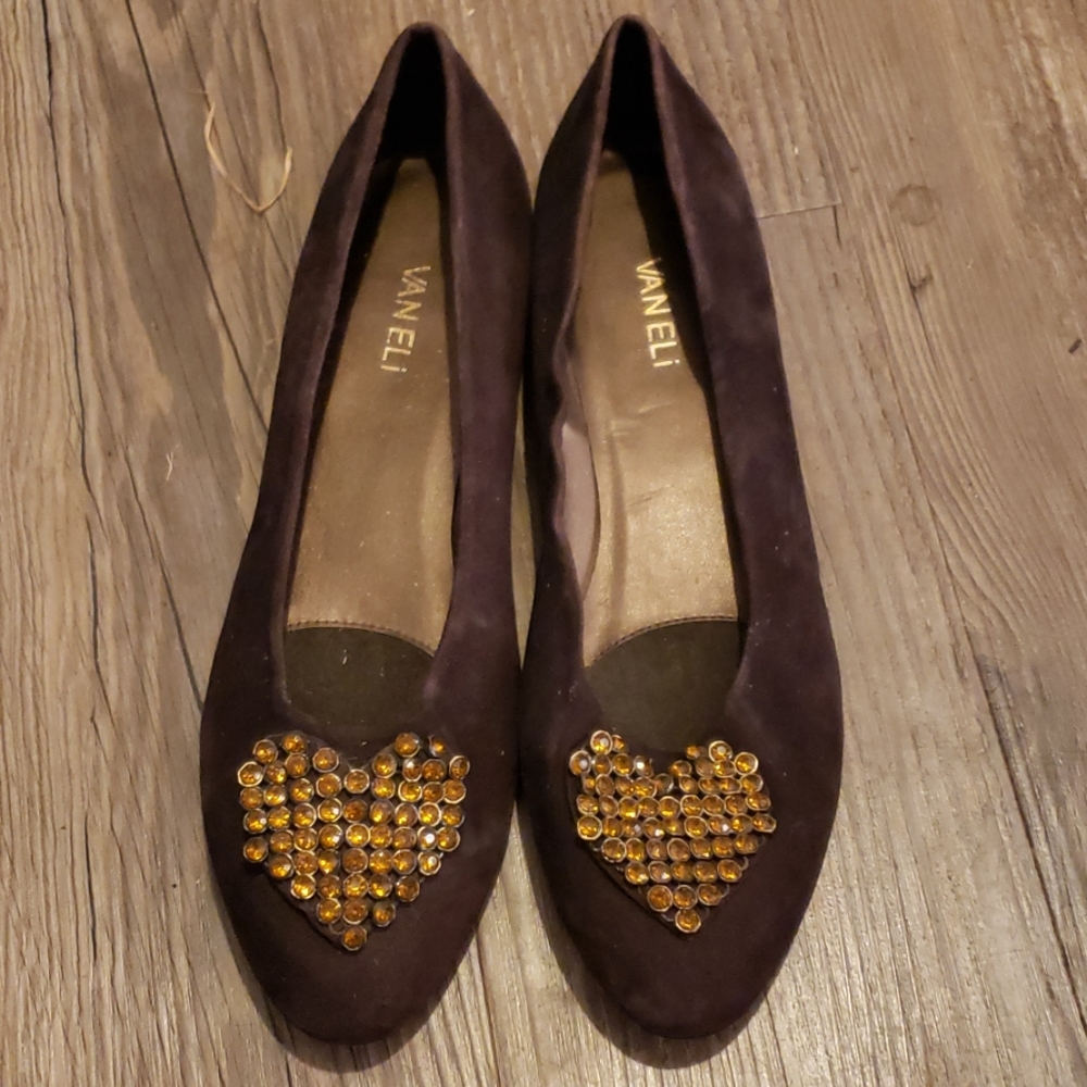 Vaneli brown suede flats size 10 nwot